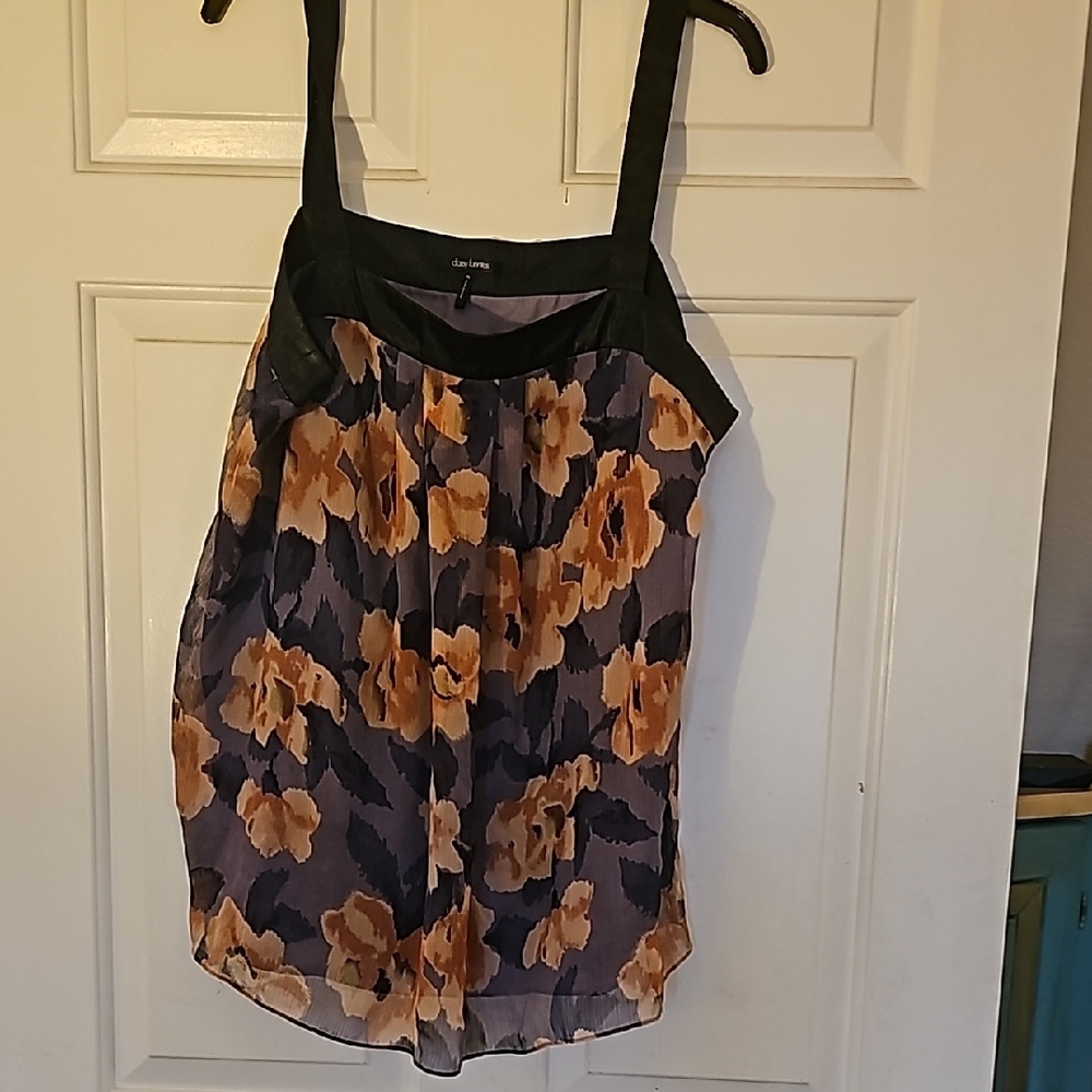 Torrid Floral Sleeveless Tank Top with Relaxed Satin Lined Side Zip